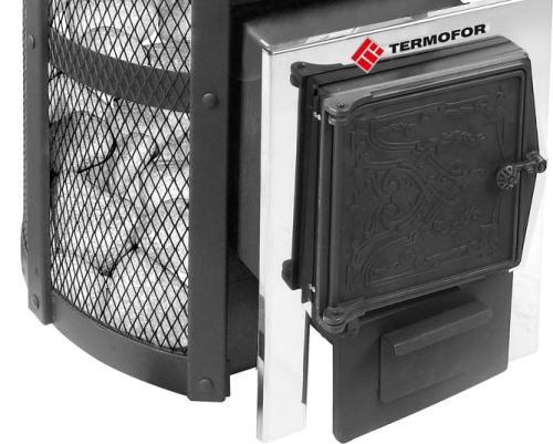 Печь для бани Термофор Кольчуга 14-18 чугунная дверца без парогенератора