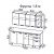 Кухонный гарнитур SV-мебель Фрукты (КРОКУСЫ МДФ) 1,8 Белый/Фиолетовый металлик 