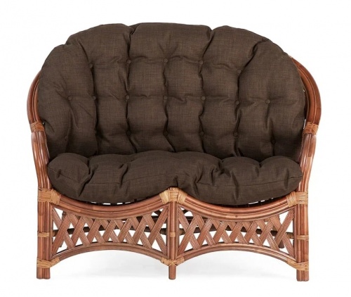IND Комплект Черчиль диван кресло и столик миндаль матовый темные подушки 