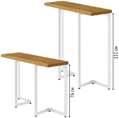 Стол-консоль Арлен 1 дуб золотой металл белый 