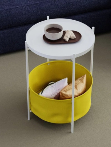 Стол журнальный Элдей жёлтый белый 