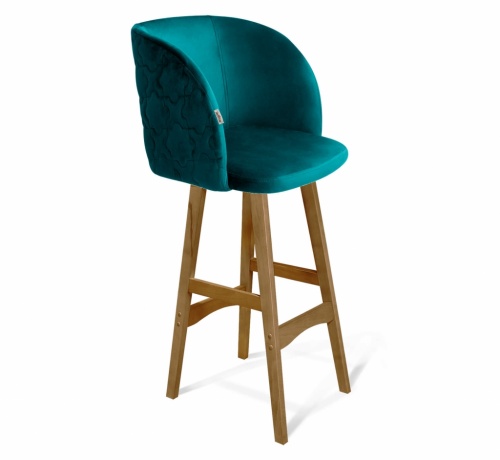 Стул барный Sheffilton SHT-ST33-1/S65 альпийский бирюзовый светлый орех 