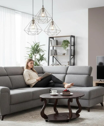 Стол журнальный Овация М на колёсах темно-коричневый 