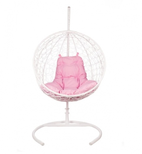 Кресло подвесное BiGarden Kokos White розовая подушка 