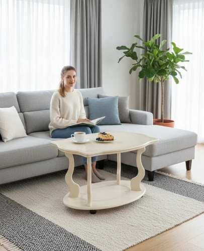 Стол журнальный Берже 3 слоновая-кость 