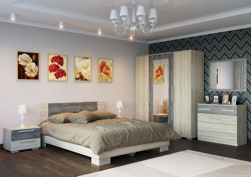 Комод SV-мебель Спальня Лагуна 2 К Дуб Сонома/Сосна Джексон 4 ящика 