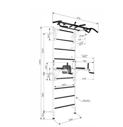 Спортивный комплекс Формула здоровья Vorren Flexter Profi белый чёрный
