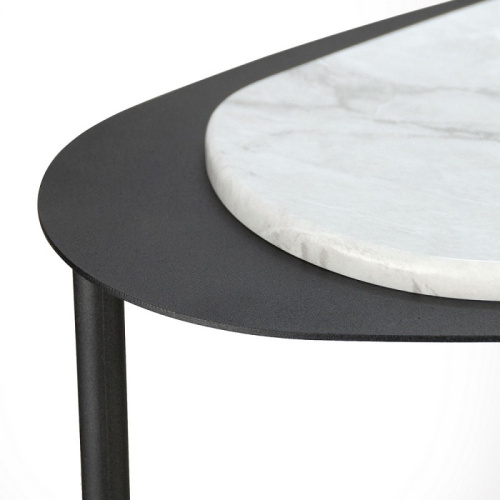 Стол журнальный МеталлАрт М024 белый мрамор 