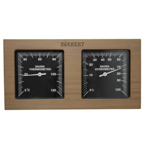 Термогигрометр EVEREST горизонталь кедр (TG-02 black)