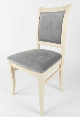 Стул МДК-265 Роми Слоновая кость Микровелюр серый 
