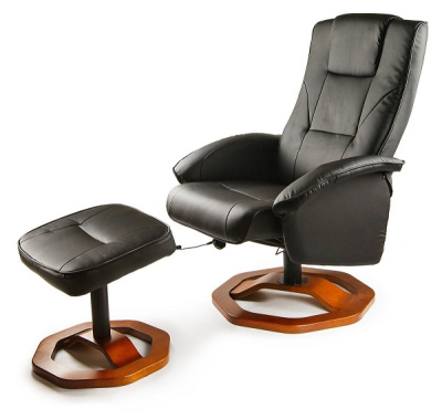 Массажное кресло CALVIANO 92 с пуфом (черное) 