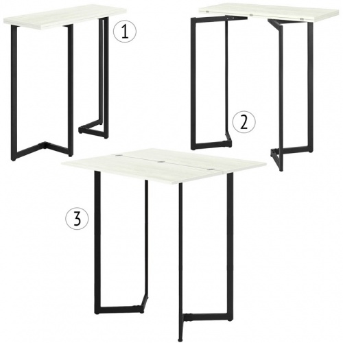 Стол барный Арлен 2 дуб белый металл графит 