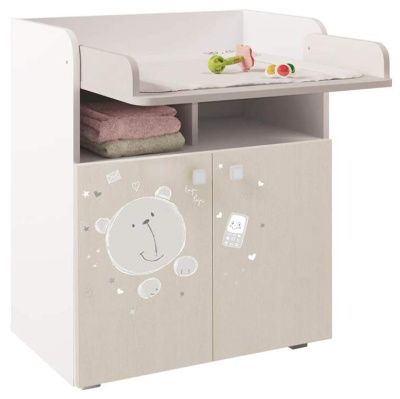 Комод Polini Kids French Teddy 1270 белый/дуб пастельный 
