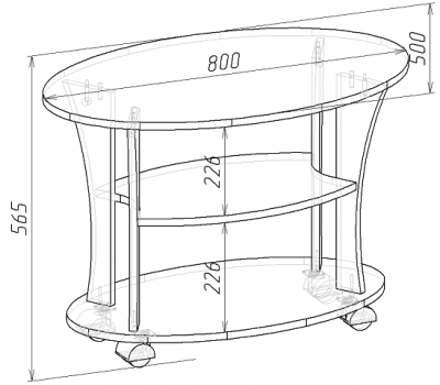 Стол журнальный Барселона ясень шимо светлый 