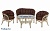 IND Комплект Багама с диваном овальный стол натуральный подушка коричневая