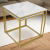 Стол журнальный МеталлАрт М002 белый мрамор золото 