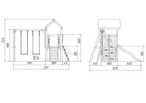 Детская площадка для дачи Савушка TooSun 2 