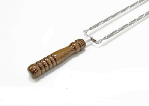 Шампур с деревянной ручкой двойной кованный 1 шт 40 см 