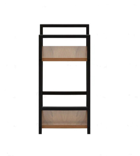 Стеллаж Leset Стилвуд 12 узкий 2 полки черный орех лион светлый 