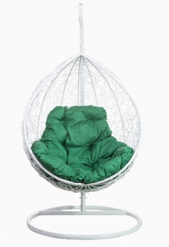 Кресло подвесное BiGarden Tropica White зеленая подушка 