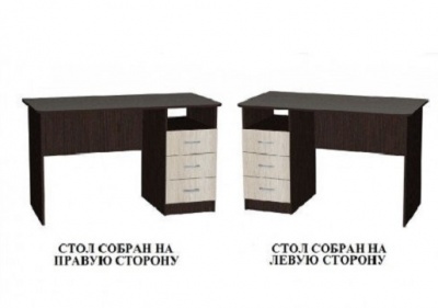 Стол АЛЬЯНС левое венге ясень шимо светлый 