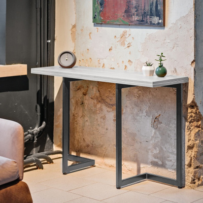 Стол-консоль Арлен 1 дуб белый металл графит 