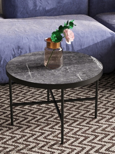 Стол журнальный МеталлАрт М011 большой черный мрамор 