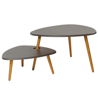 Стол журнальный Стилгрей серый лен 