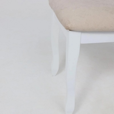 Банкетка МДК-81 Эмаль белая Микровелюр бежевый 