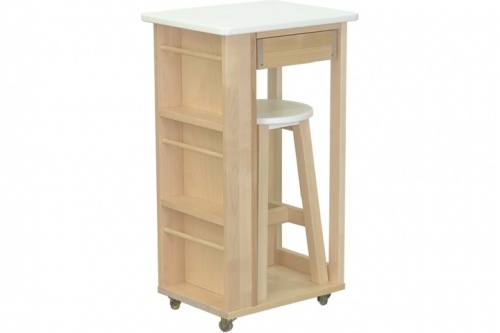 Тумба с табуретом белый лак 