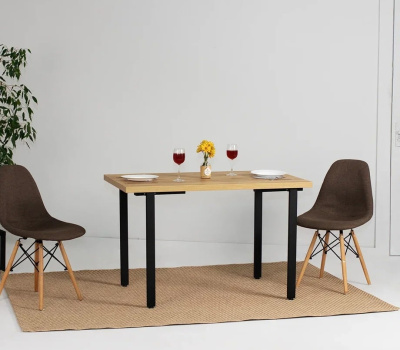 Стол Прага 130х80 дуб золотой металл черный 