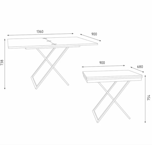 Стол-трансформер Манхэттен гаскон светлый пайн 