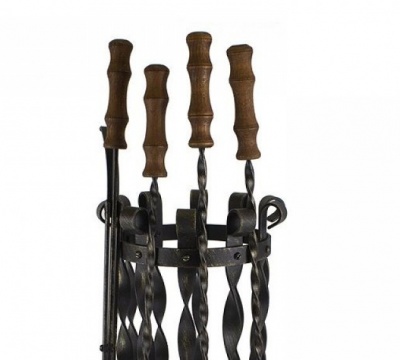 Каминный набор КОРЗИНКА деревянные ручки