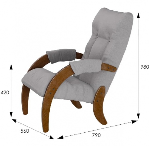 Кресло Модель 61 ультра смок орех антик 