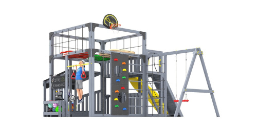 Детская площадка для дачи Савушка КУБ-5 Серый