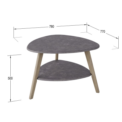 Стол журнальный Бруклин серый бетон дуб сонома 