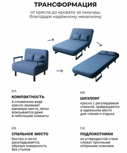Кресло-кровать Токио 100 синий 