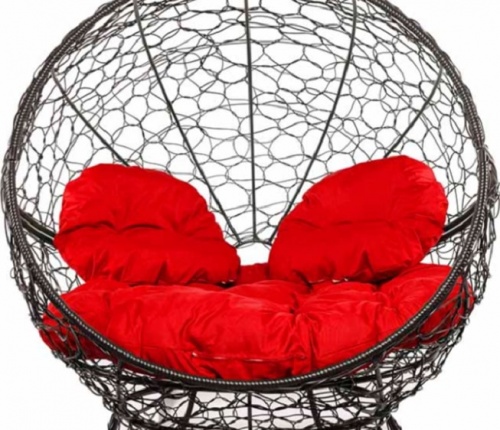 Кресло садовое M-Group Апельсин 11520206 коричневый ротанг красная подушка