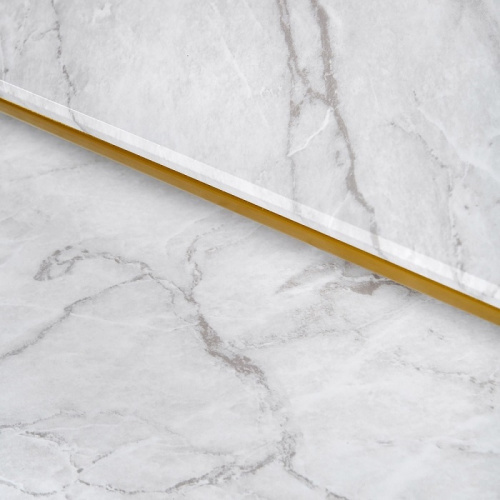 Стол журнальный МеталлАрт М002 белый мрамор золото 