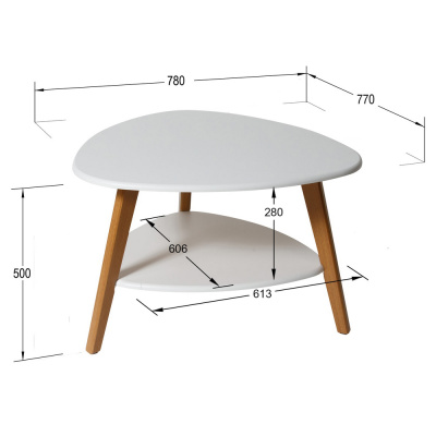 Стол журнальный Бруклин белый дуб светлый 