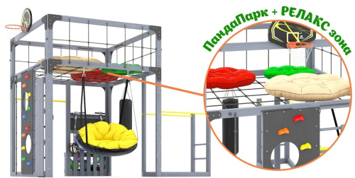 Детская площадка для дачи Савушка КУБ-1 Серый с подушками