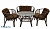 IND Комплект Багама 1 с диваном овальный стол темно-коричневый подушка коричневая