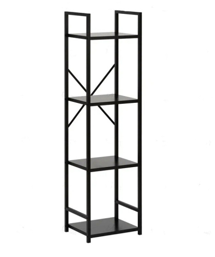 Стеллаж Leset Стилвуд 14 узкий 4 полки черный 