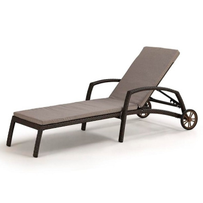 Шезлонг-лежак плетеный A35A2-W53 Brown с матрасом