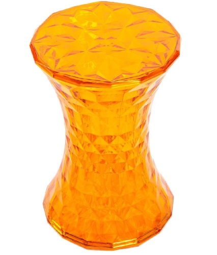 Стул-пуф Stone прозрачный оранжевый 