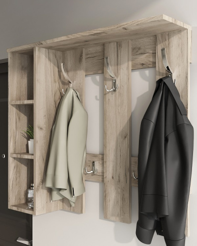 Вешалка настенная Артём-Мебель СН-100.43 дуб крафт серый 