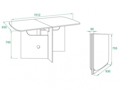 Стол раскладной Сокол СП-18 беленый дуб 