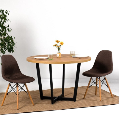 Стол Орлеан D90 бетон металл черный 