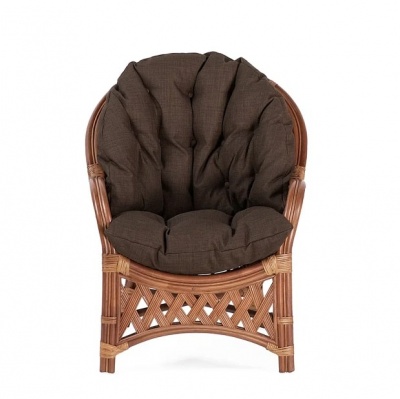 IND Кресло Черчилль миндаль матовый темные подушки 