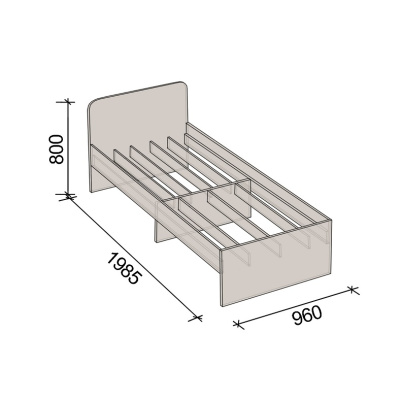 Кровать односпальная СН-120.02-900 белый 